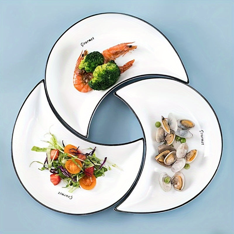 Set of 3/4/5 ceramic platter plates for family gatherings and celebrations, perfect for hot pot parties, picnics, camping, and barbecues.