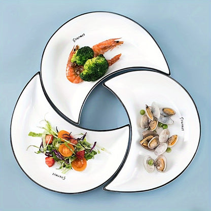 Set of 3/4/5 ceramic platter plates for family gatherings and celebrations, perfect for hot pot parties, picnics, camping, and barbecues.