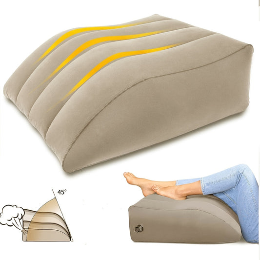 Inflatable Leg Rest Pillow for Elevating Leg, Back, Hip, and Knee Pain Relief - Ideal for Sleeping, Reading, and Relaxation - 1pc Leg Elevation Pillow.