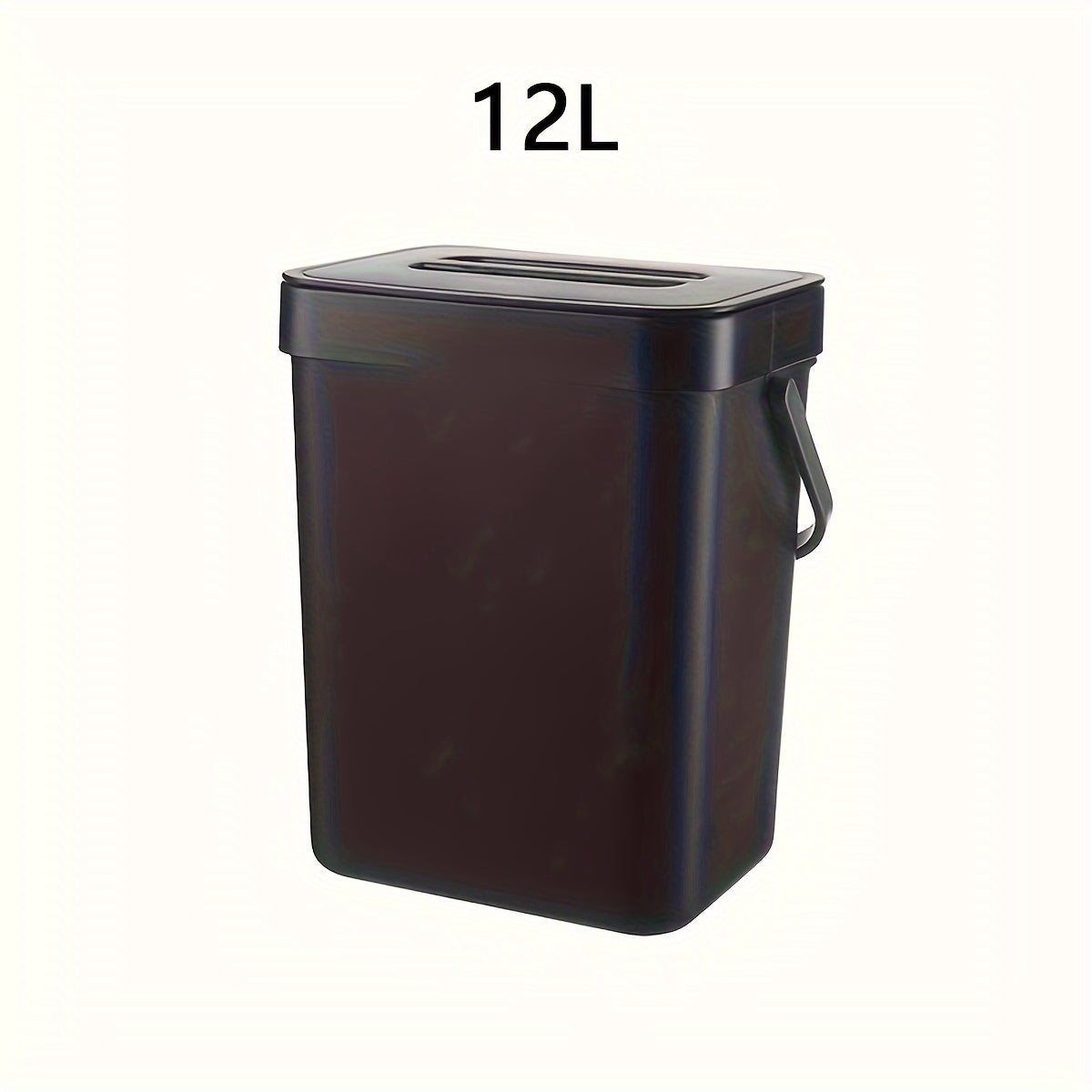 1-piece 12L Trash Can with Lid for kitchen compost, under sink garbage storage. Plastic bin for home and office accessories, storage, and decor.