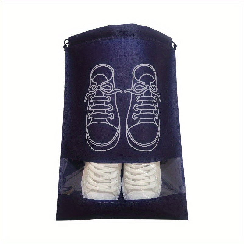 10 Non-woven Travel Shoe Storage Bags - Lightweight, Waterproof, Transparent - Ideal for Shoe Organization