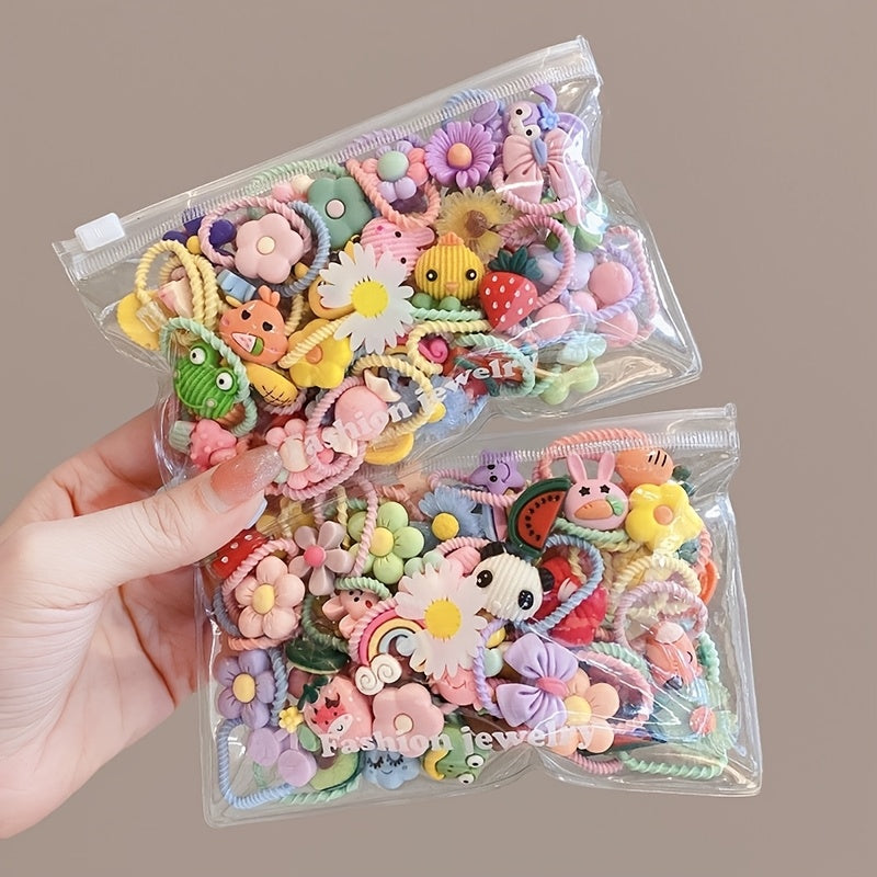 20 fruit-shaped flower hairpin headbands with cute cartoon designs, sturdy and durable accessories for girls.