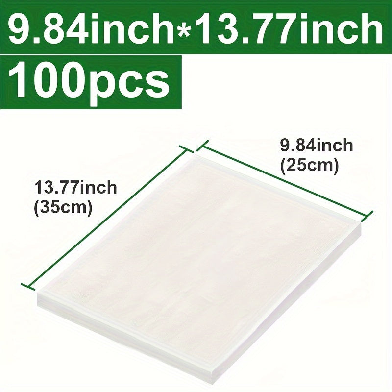 100 BPA-free Vacuum Sealer Bags for Kitchen Food Storage. Includes Vacuum Packaging Rolls for Foodsaver, Industrial Packaging bags in various sizes ranging from 3.93 to 15.74 inches. Essential Kitchen Supplies.