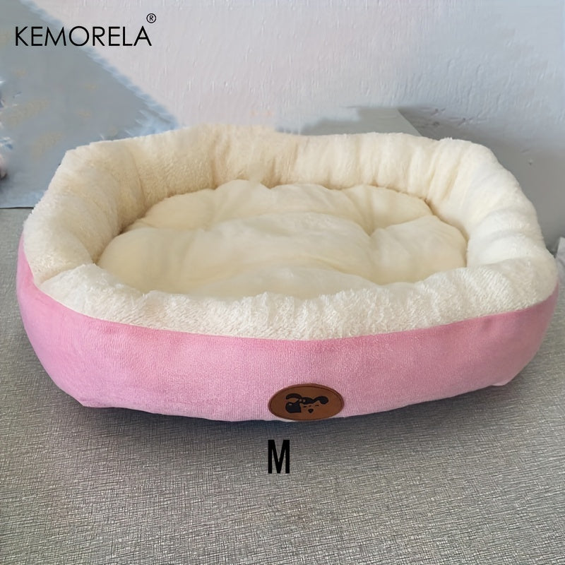 KEMORELA Classic Plush Pet Bed for small to large pets, made of thickened round cat and dog nest with warm deep sleep mat. Made from non-electric polyester fiber material in multiple sizes.