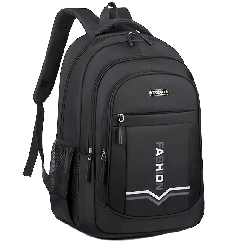 Nylon backpack with tassel detail for teens and adults, ideal for daily commute. Adjustable straps, polyester lined, and zipper closure. Suitable for ages 15+.