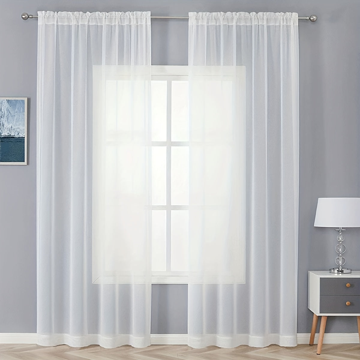 Elevate Your Home Decor with This Soft White Sheer Curtain for Balcony- Ideal for Living Room, Bedroom, Kitchen, and Bathroom!