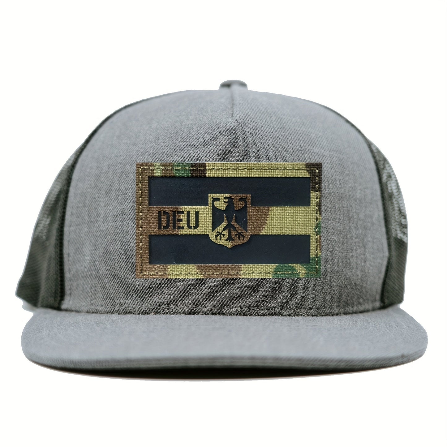 This Camouflage IR Reflective DEU Patch features an Infrared Reflection DEU Eagle Fastener Patch with Hook and Loop for easy attachment. This German Reflective Patch is ideal for adding Germany Morale Badges to Tactical Bags, Garments, Hats, and more. A