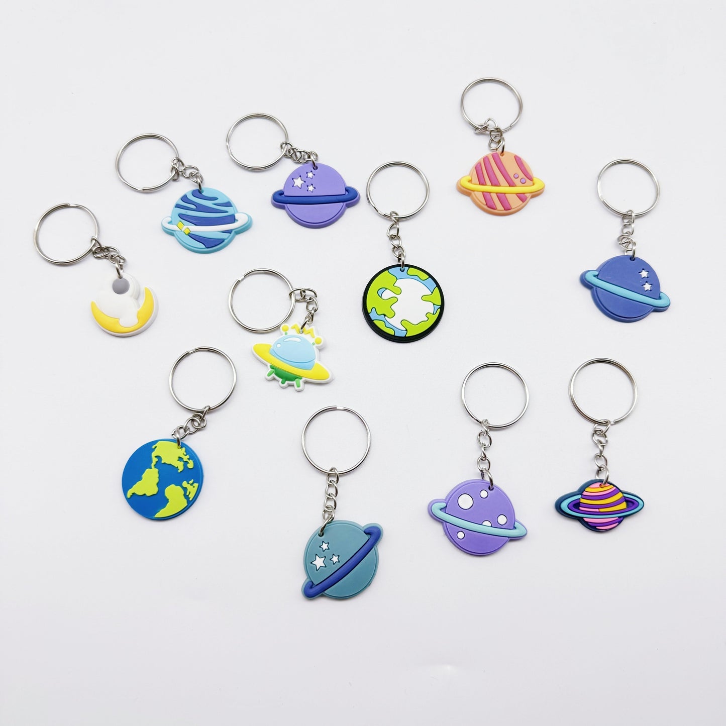 Set of 11 Planet Keychain Earth Mars Jupiter Universe Astronaut DIY Gift