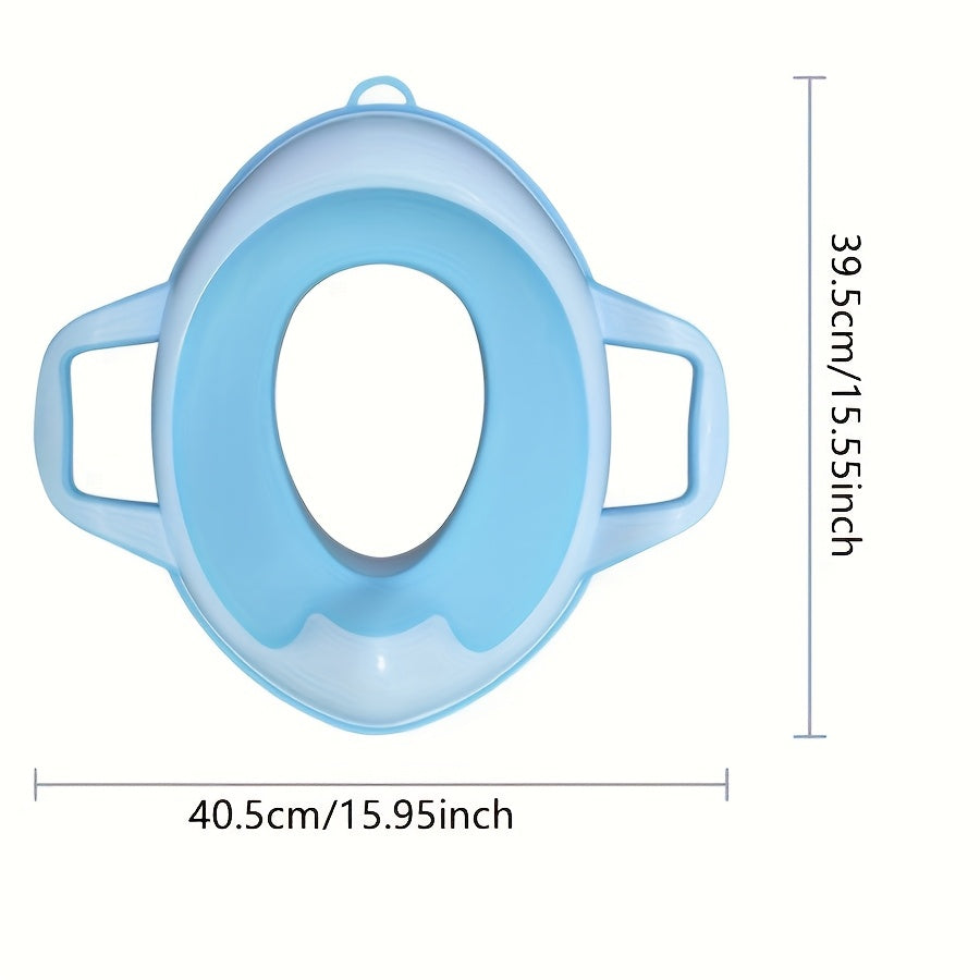 Детское сиденье для унитаза PANLYNNER с мягкой подушкой из TPE и ручками, съемная подкладка для приучения к горшку для мальчиков и девочек, мультяшный дизайн, прочный пластиковый материал - 1 шт.