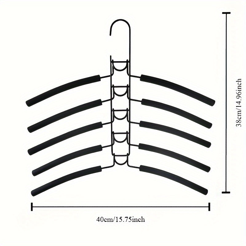 5-Layer Magic Hanger: Compact Clothes Organizer for Dorms & Wardrobes - Space-Saving, Non-Slip, and Foldable