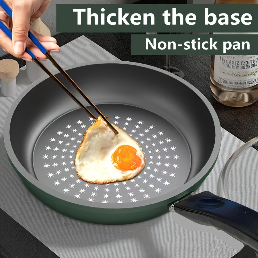 Hand wash only: 9.5-Inch Non-Stick Cast Iron Skillet with Cast Iron Handle, Compatible with Gas Cooktops - Ideal for Deep Frying and Sauteing, Optional Lid Available.