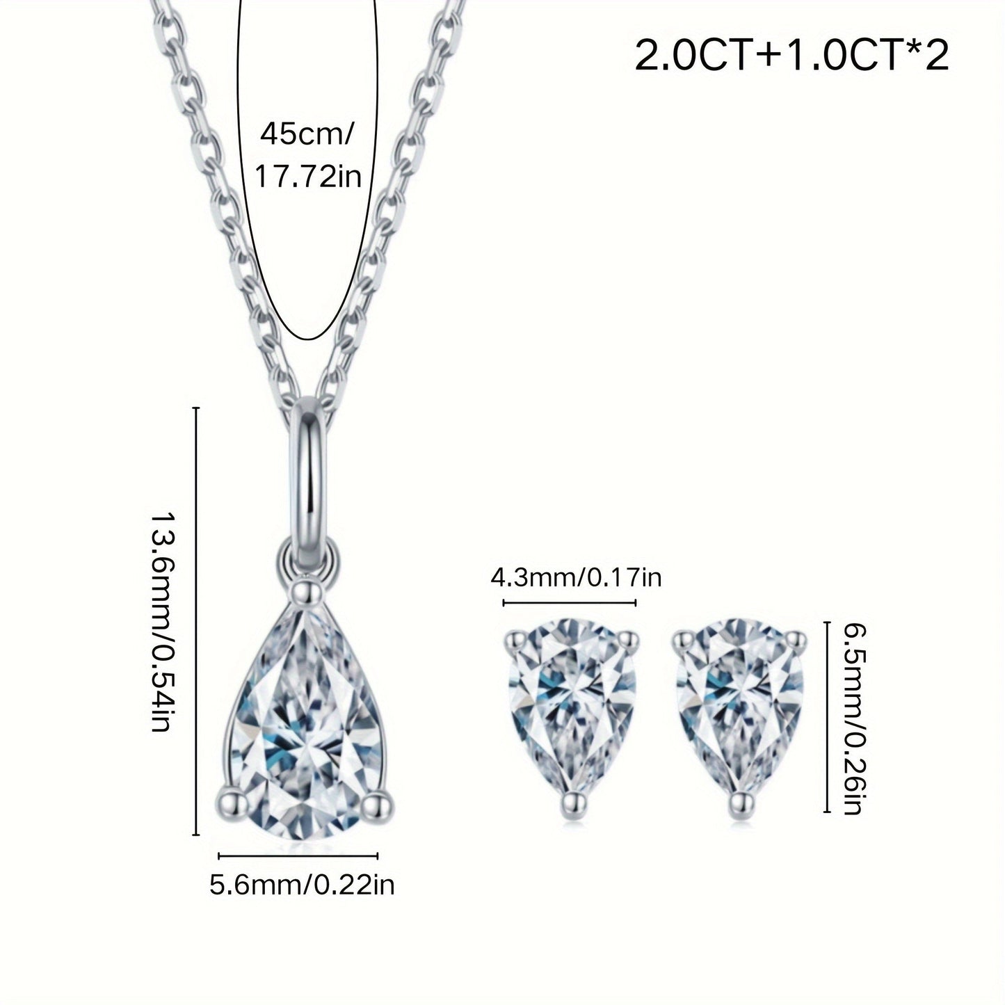 Luxurious PROLIANCE Moissanite Jewelry Set for Women - 1/2CT Necklace & Earrings, Made with S925 Sterling Silver, Ideal for Weddings & Special Events, Comes with Gift Box & Certificate of Authenticity