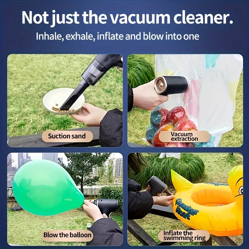 Wireless Handheld Vacuum Cleaner for Home and Car with 2000mAh capacity, 2-in-1 design, and 50W power. Made from ABS material, this vacuum cleaner features multiple components, USB charging, Li-ion battery, and dimensions of 18cm x 4.5cm. It operates at