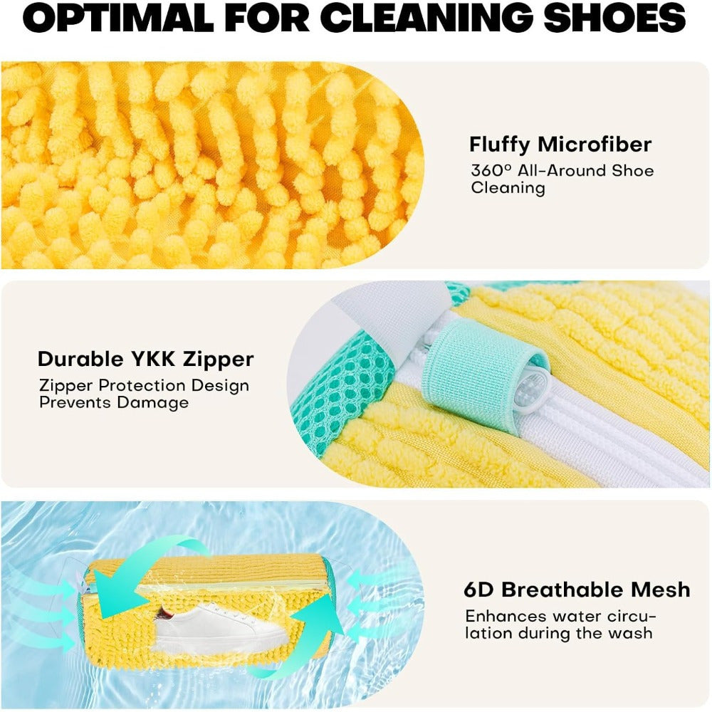 Laundry Shoe Bag for Washer and Dryer - 1pc Reusable Shoe Washing Machine Bag for Sneaker Tennis Shoes Cleaning, Unstain Cleaner Kit, Laundry Bags