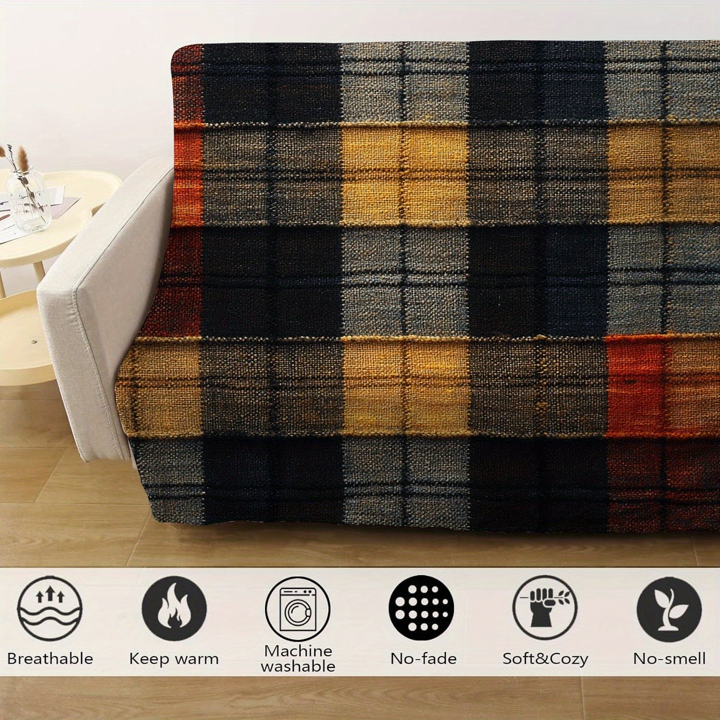 Stay cozy and stylish with our Digital Print Trendy Art Plaid Fleece Throw Blanket. This all-season warm comfort bed cover is perfect for a variety of uses, from snuggling up at home to keeping warm while camping or traveling. It also makes a great gift