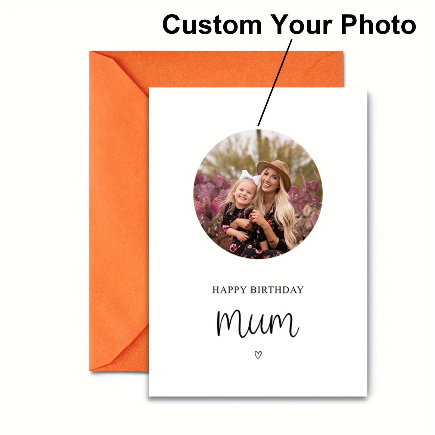 Personalized Happy Birthday Mum Thank You Card with Custom Photo - Cute and Creative Blessing Card, Perfect Mother's Day Gift