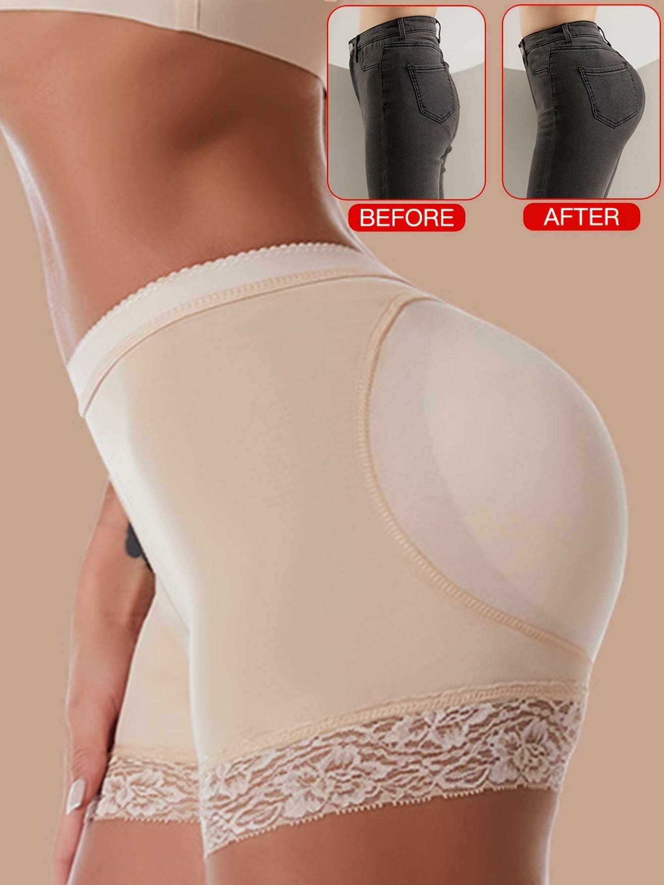 Faux buttock enhancer shapewear for women