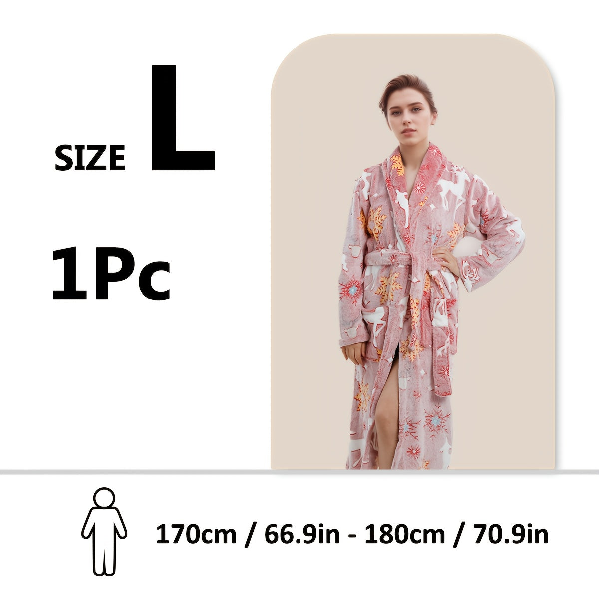 Soft cartoon print bathrobe - cozy, machine washable for shower & sleep.