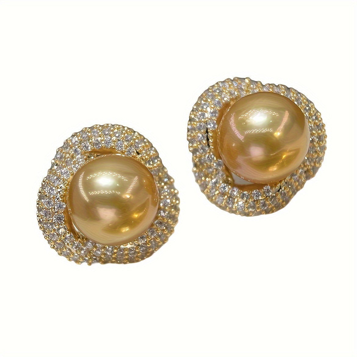 Elegant Wedding Jewelry for Brides: Luxury French-Style 18K Gold Plated Sterling Silver Stud Earrings adorned with Natural Freshwater Pearl. Perfect for Banquets, Christmas, and All Season Gifts. Includes a Random Gift Box.