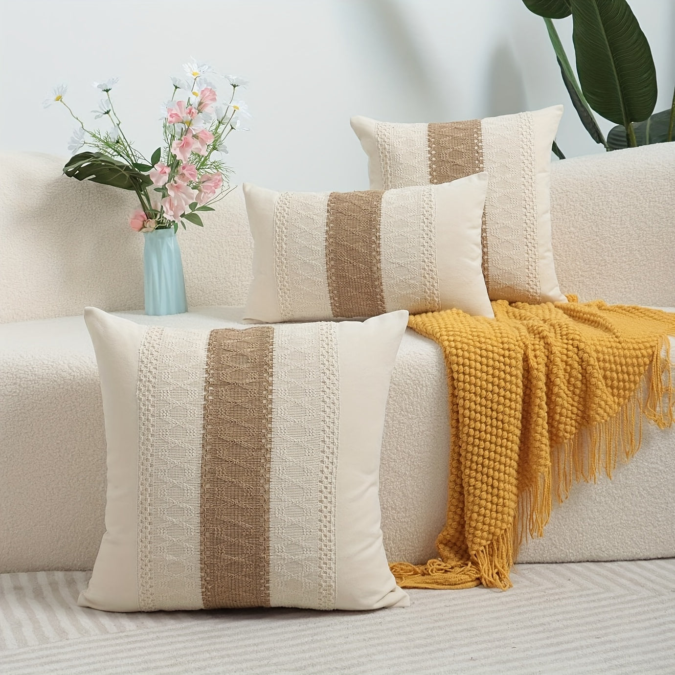 Transform your living space with our Bohemian Style Polyester Tassel Pillow Cover, offered in both Rectangular and Square shapes. Perfect for adding a touch of flair to your living room sofas, bedrooms, and bedside pillows.