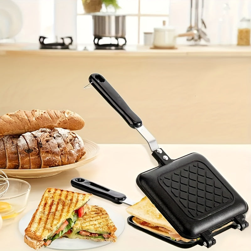 FARIDABIO Non-Stick Double-Sided Sandwich Maker is perfect for versatile cooking, offering a gas stove compatibility for crispy breakfasts and burgers, ideal for both home kitchen and