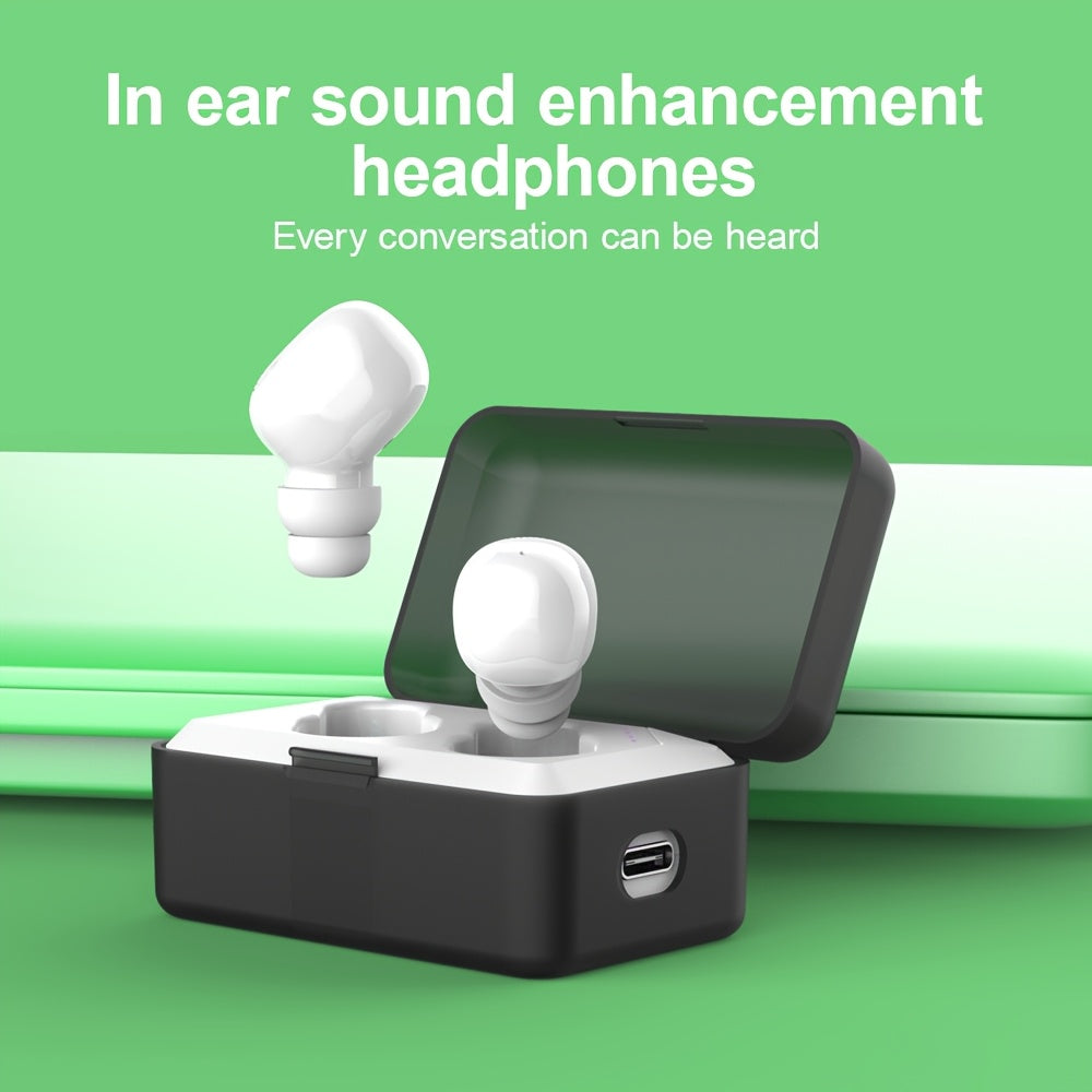 2 rechargeable headphones for elderly with USB charging, enhanced sound quality, lightweight design, user-friendly interface, and portable charging case.