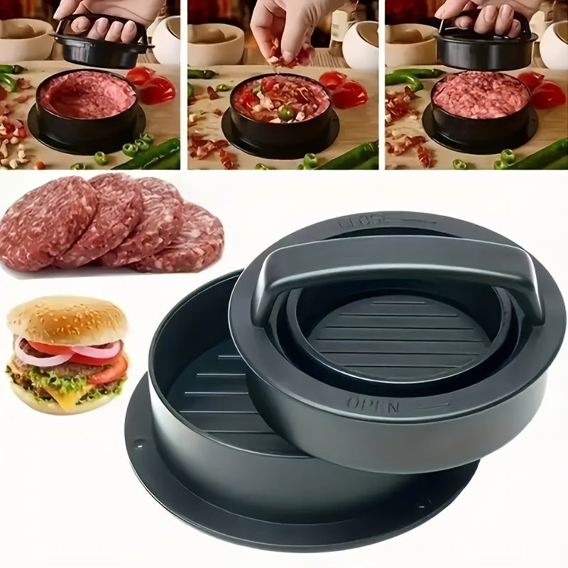 Create your own perfect burgers with the convenient and easy-to-clean Non-Stick Plastic Burger Press Patty Maker Mold. Ideal for shaping meat, beef, cheese, veggies, and more, this mold makes crafting delicious hamburgers and cheeseburgers a breeze.