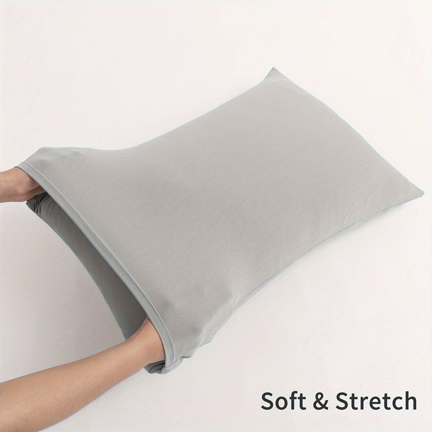 Stretchable on all sides, these 2-piece Stretch Pillow Cases feature a super soft feel and come with an envelope closure. They are designed to resist wrinkles, fading, and stains, making them a durable option for protecting your pillows.