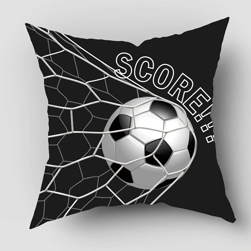 Get the trendsetting Soccer Pattern Pillowcase, perfect for any sports enthusiast. Featuring a stylish Soccer Goal Post design, this Modern Throw Pillow Case is sure to impress. Pillow insert not included. Ideal for Halloween and Christmas gifts.