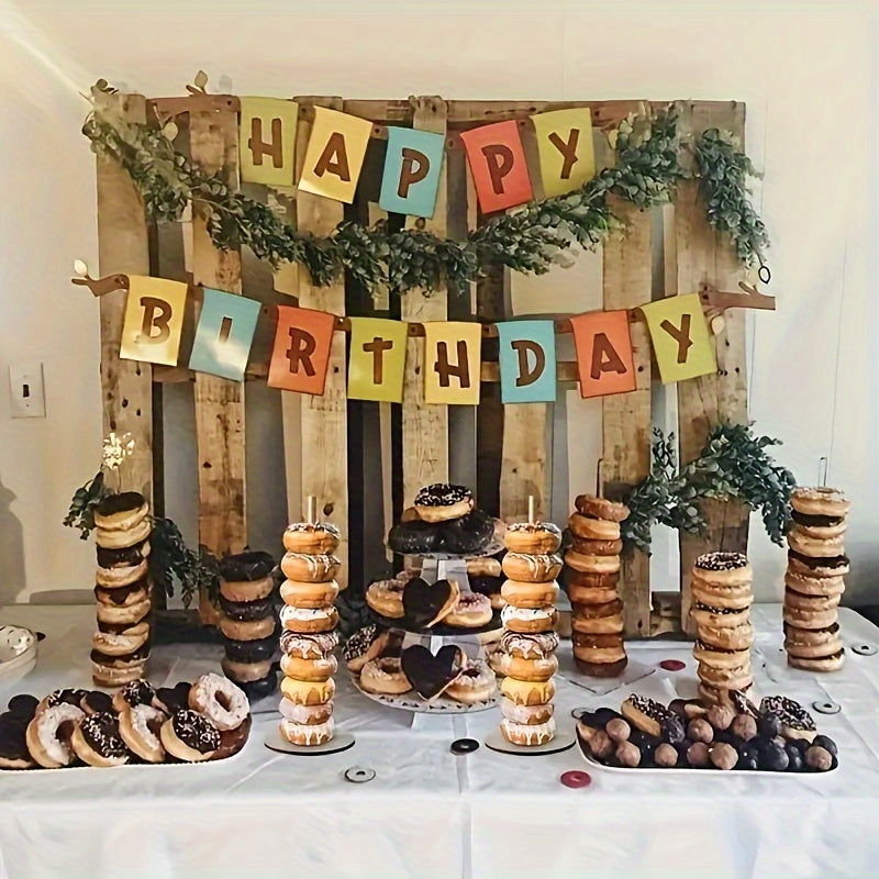 Wooden Donut Holder - Perfect for Wedding, Birthday Parties, and More! Display Stand for Table and Desktop Decoration - Detachable Design, 1 Piece