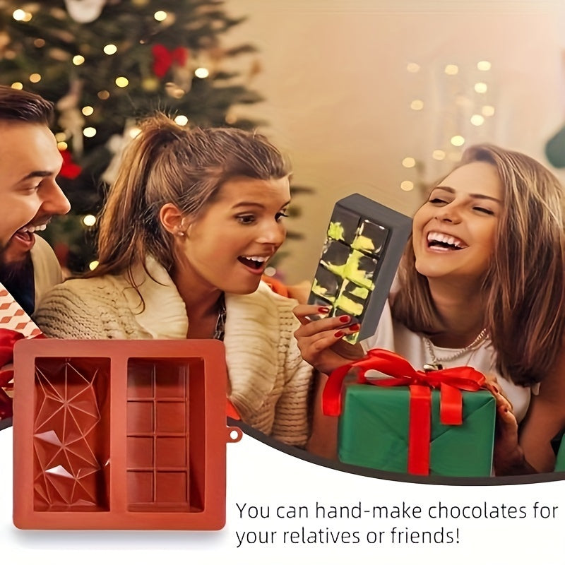 Durable Silicone Chocolate Bar Mold - 2.54cm Deep, Non-Toxic, Great for Making Bars & Candy Treats, Perfect for Holiday Baking during Halloween & Christmas