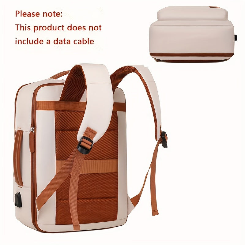 Women's backpack with laptop compartment, casual nylon travel backpack with tassel embellishment, adjustable straps, zipper closure, and wet/dry separation pouch.