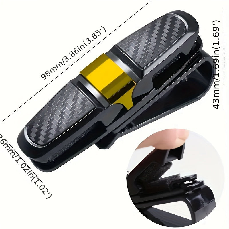 Car Glasses Holder with Multi-Functional Frame for Car Visor Storage