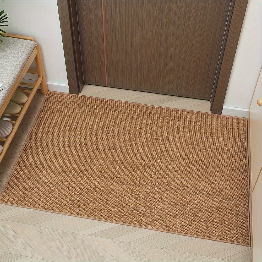 Brown Entry Door Mat - Stain-Resistant, Easy to Clean, Washable and Non-Slip Rug for Home Decor - Ideal for Entryway, Balcony, or Foyer