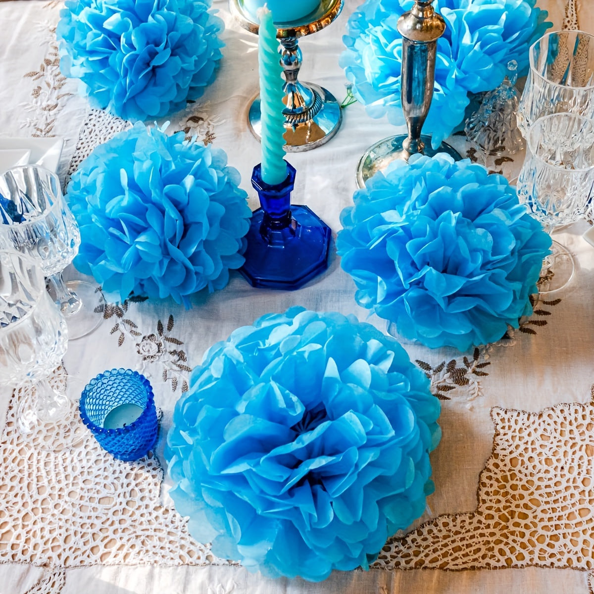 3 Paper Pom Poms for Wedding and Birthday Party Decorations