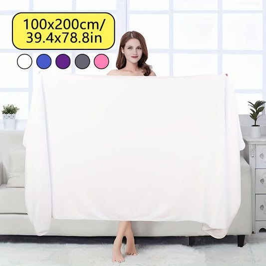 Extra large microfiber bath towels (101.6cm x 203.2cm) with soft, highly absorbent, quick-drying features perfect for body, sport, yoga, spa, and fitness.