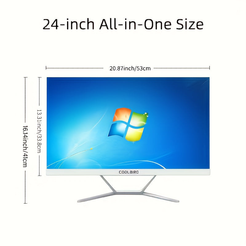 24" All-in-One Computer with Intel Core i5-2320, 16GB RAM, 256GB SSD - Includes Speakers, Keyboard, Mouse - Ideal for Office and Home.