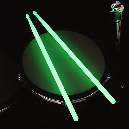 Luminous light up drumsticks for professional drummers and beginners in green.