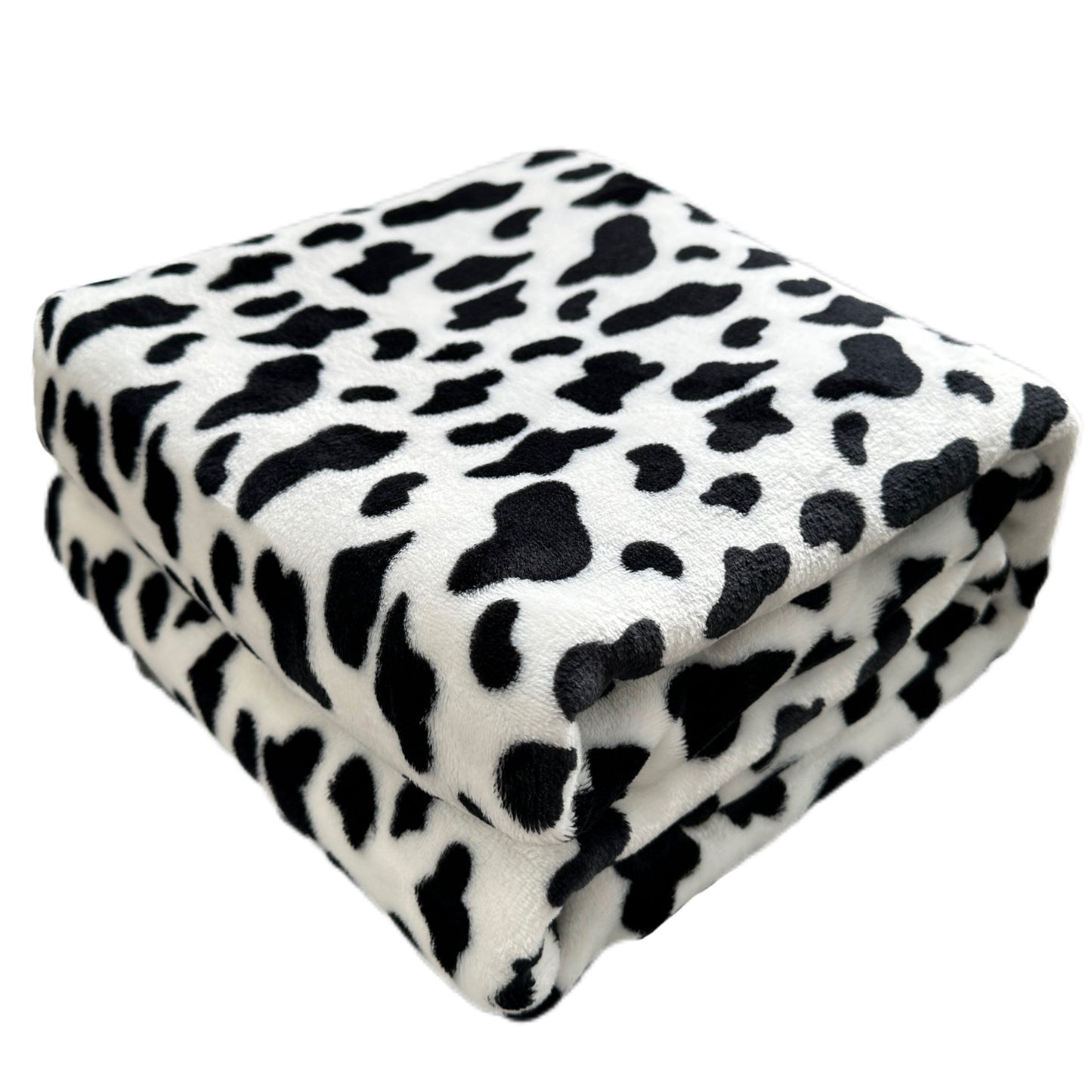 Get cozy with this Cow Printed Flannel Blanket - the perfect gift for a loved one. This double-sided blanket is warm and soft, ideal for snuggling up on the couch, bed, or sofa. It's also great for staying warm while traveling or using as an air