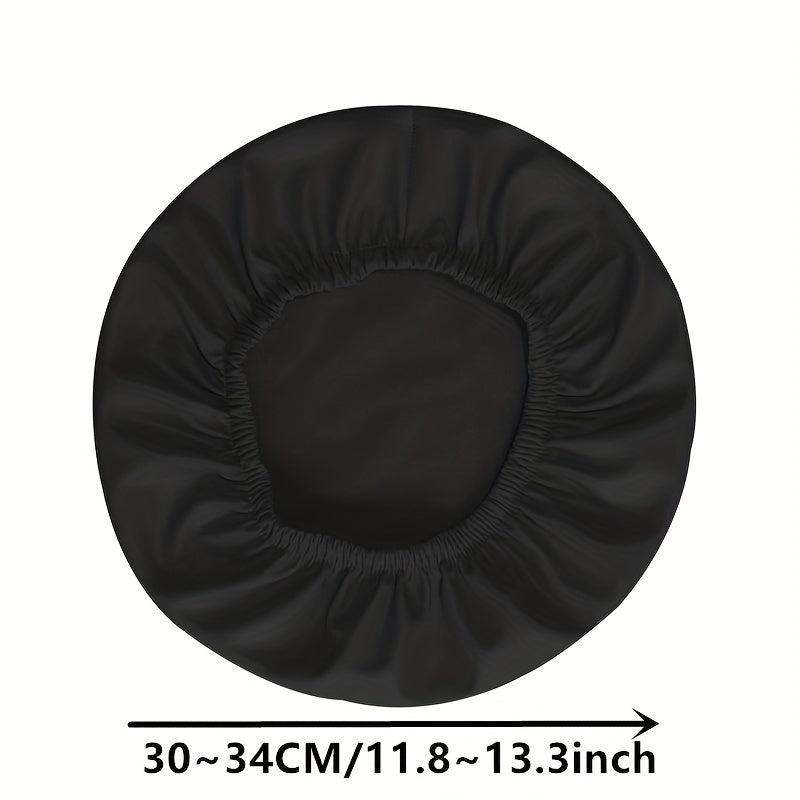 Modern stool chair cover, elastic PU leather material, waterproof slipcover with grip, machine washable, made from polyester and spandex blend, active printing, lightweight fabric for bar salon small round seat protection.