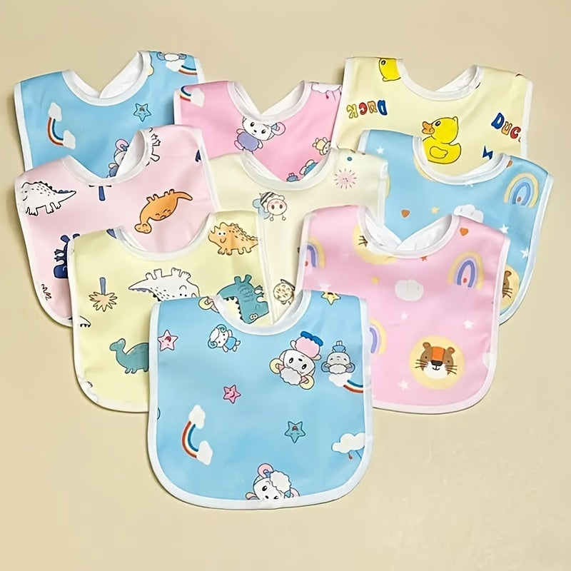 6 pieces of soft velvet waterproof bibs with adorable cartoon designs, u-shaped for drool and feeding for toddlers - ideal present for Easter, Thanksgiving, Christmas, Halloween. Made with crystal velvet, perfect for home dining.