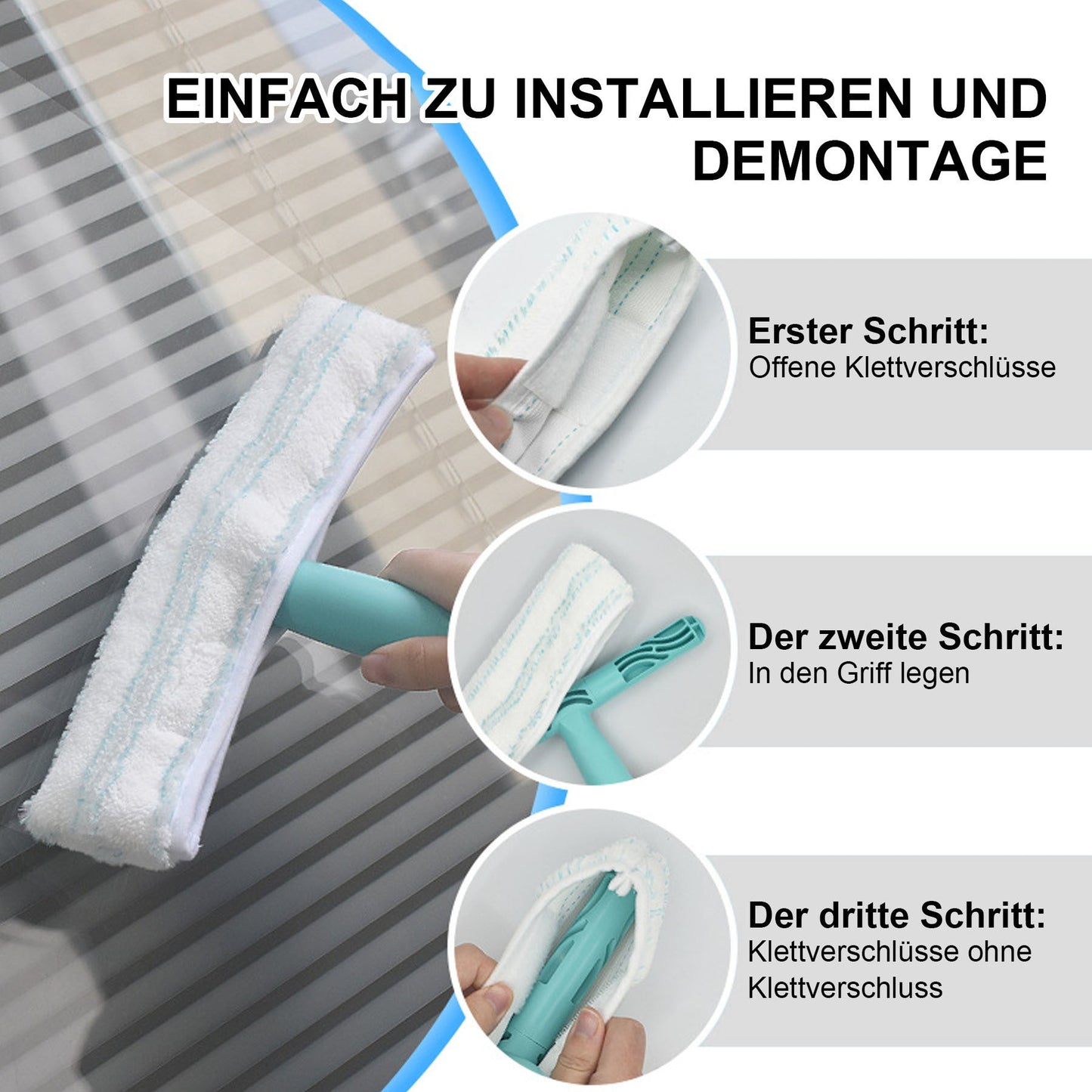 Replacement Accessories: 3-Pack Microfiber Window Cleaning Cloths for Leifheit, Dual-Use for Dry and Wet Cleaning, Non-Textile Weaving for Floors