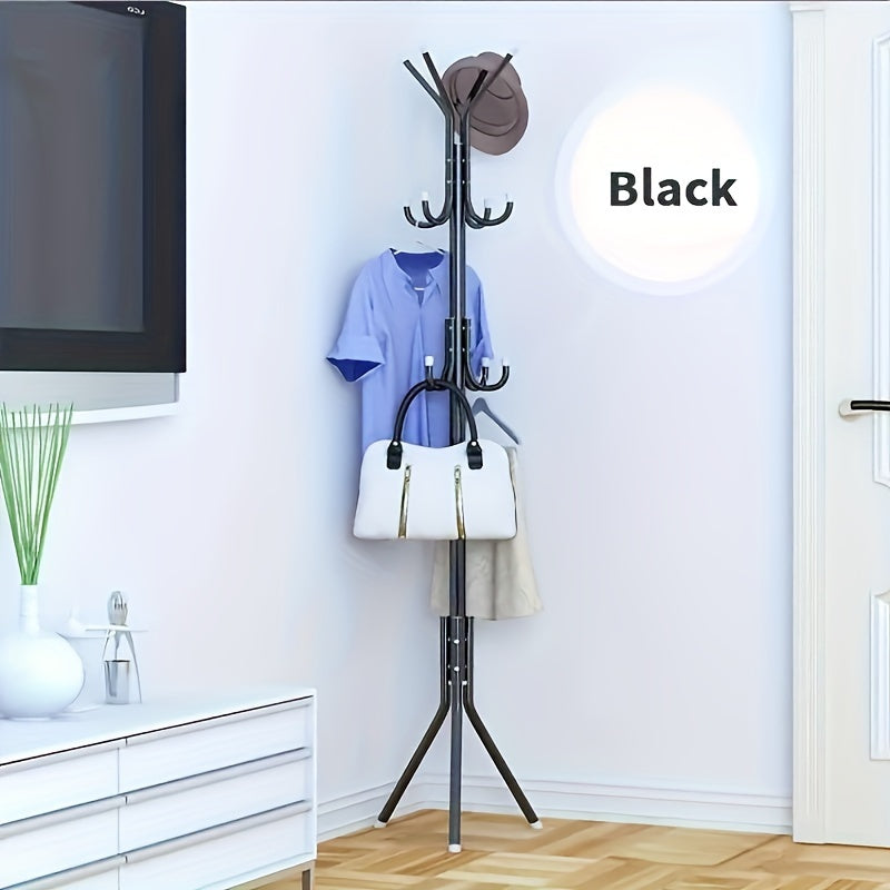 Metal coat rack for hats, coats, bags, scarves. Used for home storage in entrances, corridors, offices, bedrooms, and living rooms.