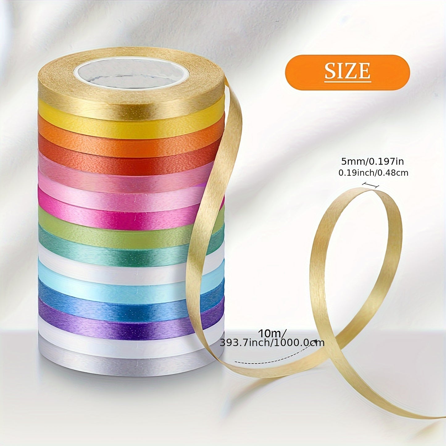 15 craft ribbon rolls, 10m each, versatile plastic ribbons for gift wrapping, bows, and decorations on various occasions, with no need for electricity or batteries. Suitable for Christmas, Halloween, Easter, Hanukkah, Thanksgiving, and Valentine's Day.