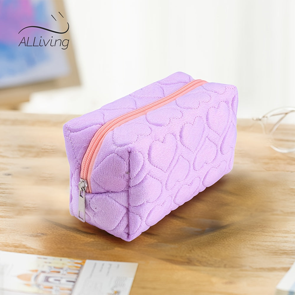 Cute Love Plush Pencil Case for School and Daily Use