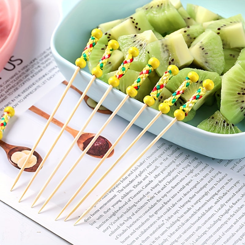 12cm Bamboo Fruit Fork for Wedding Party Decoration