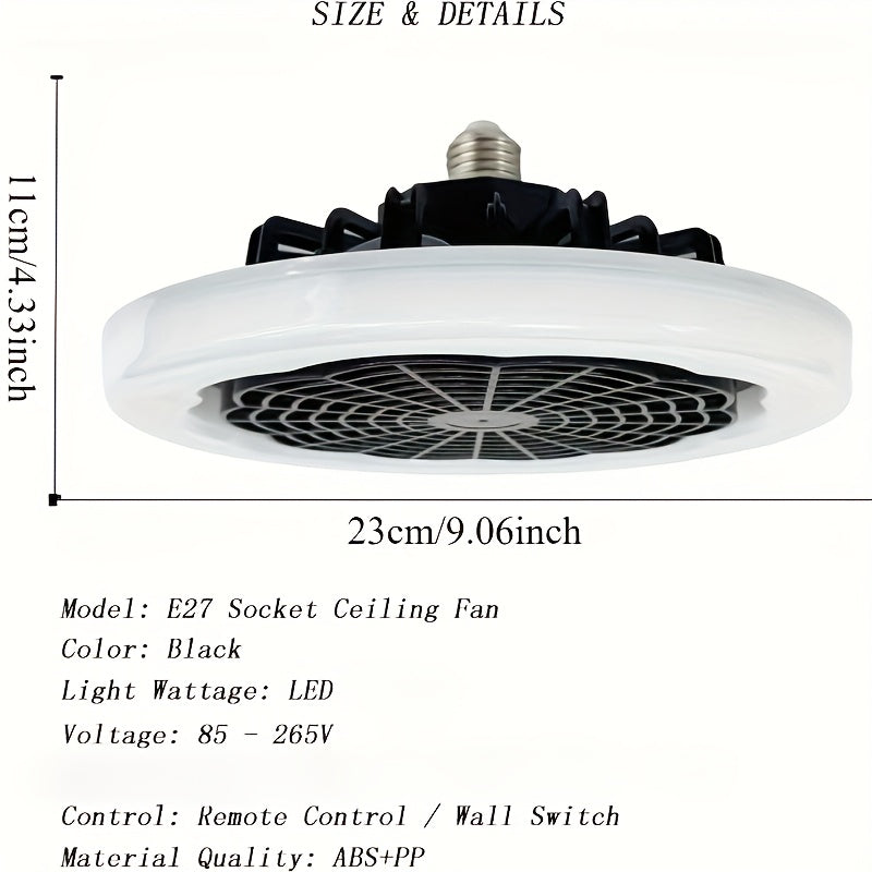 A remote-controlled E27 fan light that's simple to use, with strong airflow and minimal noise. Can function as just a fan when the light is off. Features adjustable smart LED technology, making it the ideal sleep companion for bedrooms, living rooms