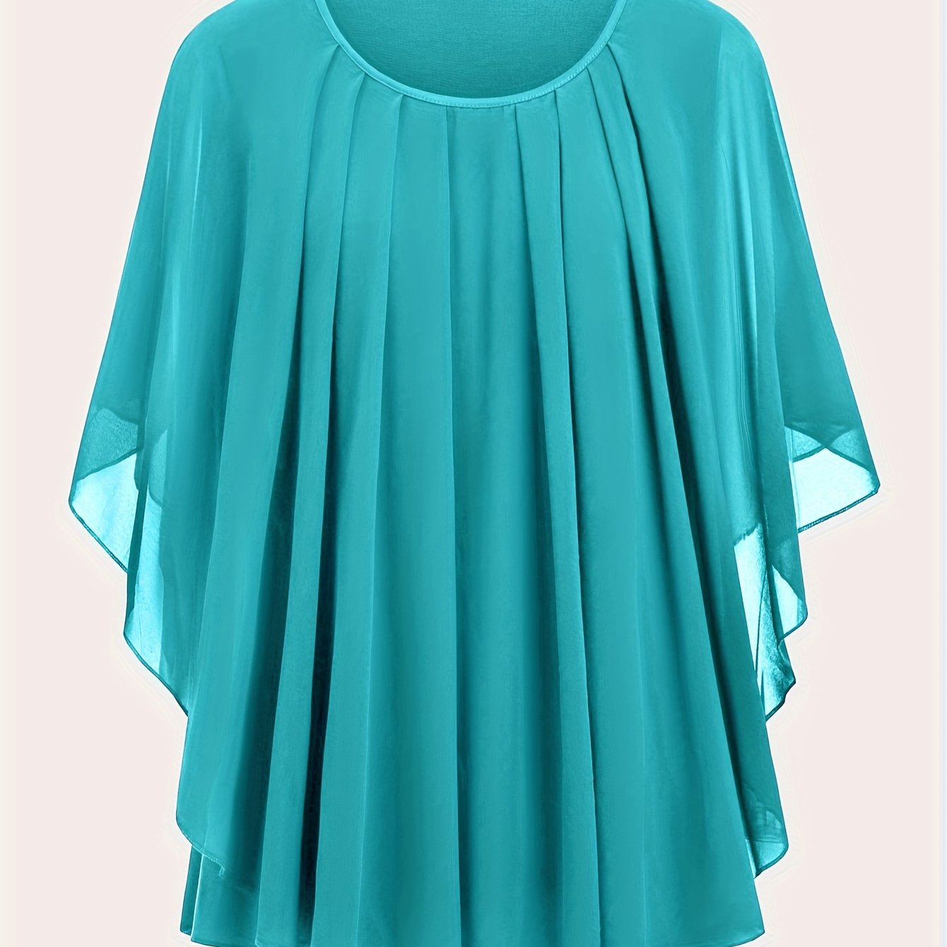 Solid ruched blouse with crew neck and short sleeves in plus size, perfect for spring.