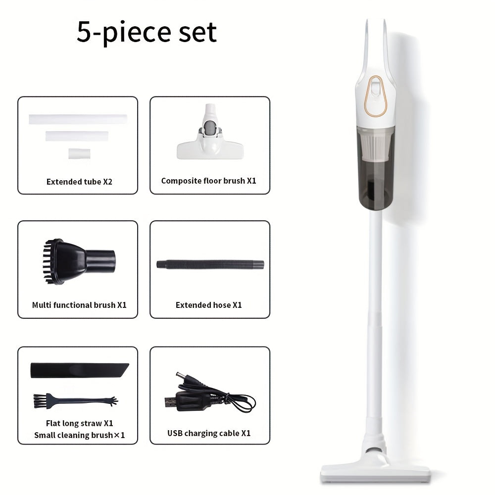 5/7 piece set of handheld vacuum cleaner with high-power suction, wireless, portable, 2000mAh lithium battery, USB rechargeable, cartridge filter, 45dB quiet operation, 6KPa suction, ABS