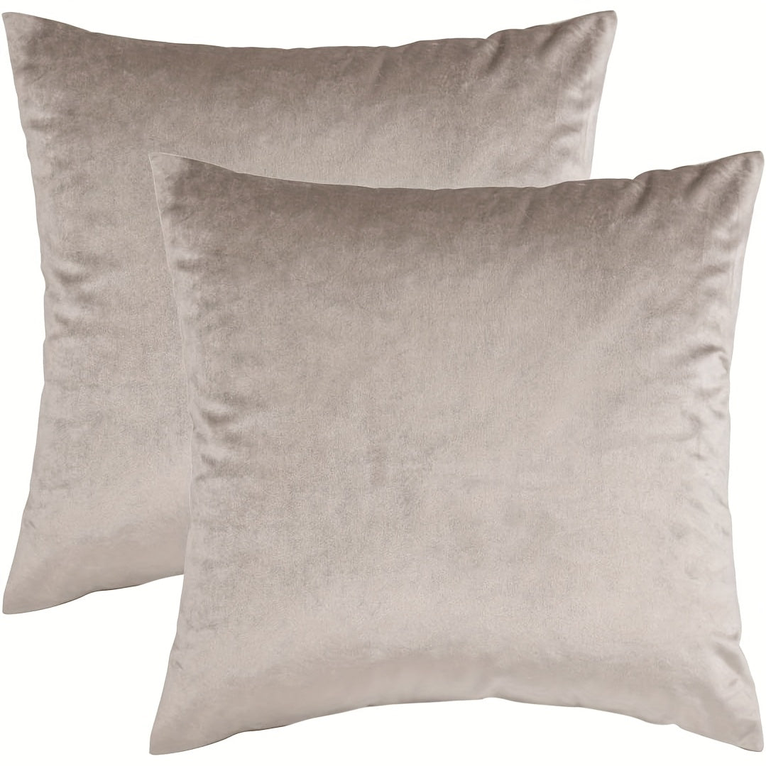 2 Velvet decorative pillow covers without insert, 45.72cm each, for sofa, bed, car, living room.